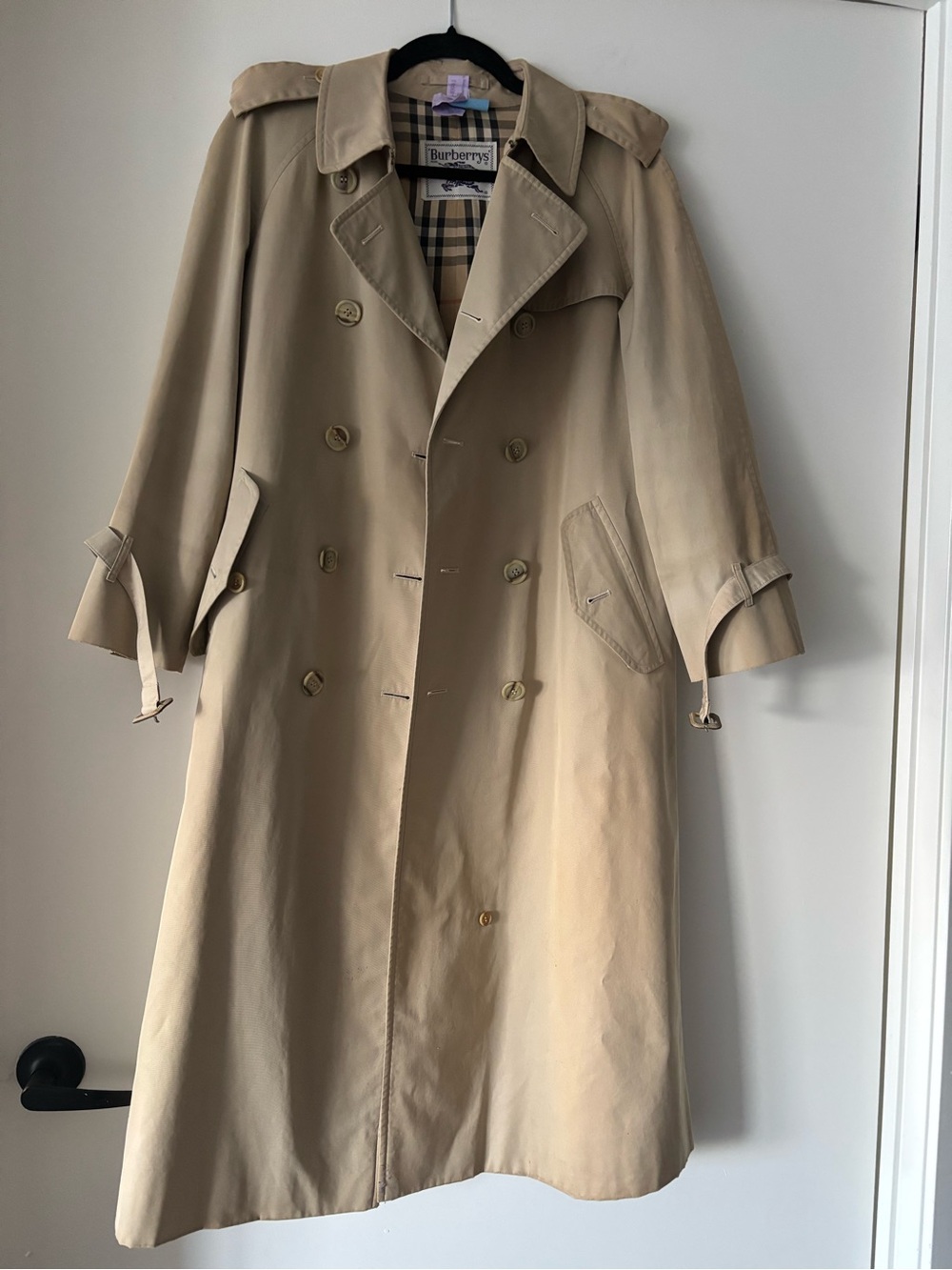 Authentic Burberry Tan Classic Double-Breasted Trench Coat